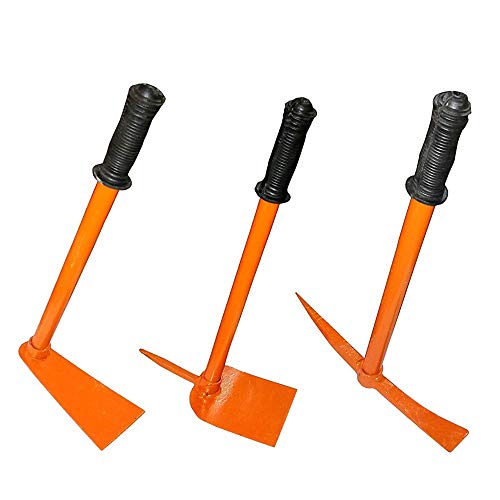TrustBasket Garden Tool kit (Pack of 3) Heavy Duty Gardening Tools |Garden Hoe | Tiller | Hoe with Prong | Gardening Kit Essentials, Strong, Durable Steel Planter Accessories