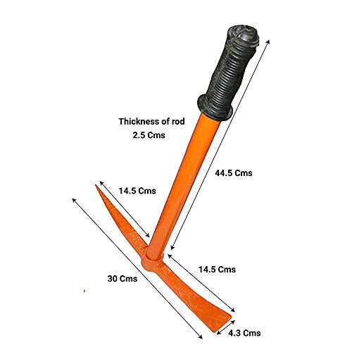 TrustBasket Garden Tool kit (Pack of 3) Heavy Duty Gardening Tools |Garden Hoe | Tiller | Hoe with Prong | Gardening Kit Essentials, Strong, Durable Steel Planter Accessories