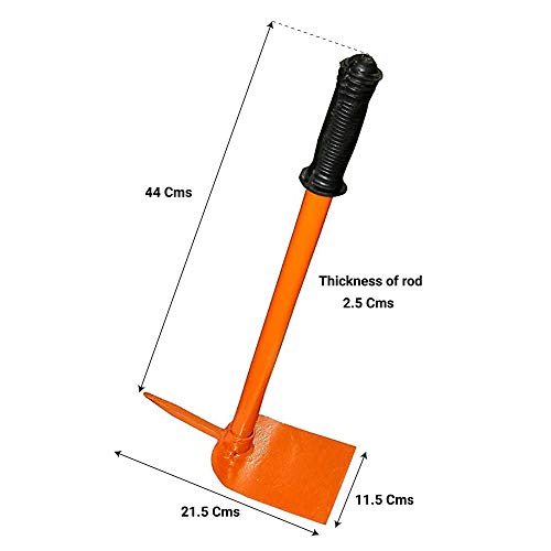 TrustBasket Garden Tool kit (Pack of 3) Heavy Duty Gardening Tools |Garden Hoe | Tiller | Hoe with Prong | Gardening Kit Essentials, Strong, Durable Steel Planter Accessories
