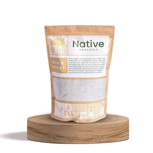 Native Organica "Natural Hand Chakki Black Wheat Flour (2 Kg) Ideal for Consumption & Culinary Use | Packed with Antioxidants | Ideal for Individuals with High Blood Sugar"