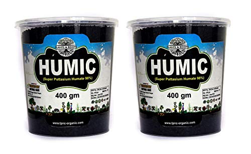Plants & Roots Plants & Root - Humic Acid For Plants, Humic Acid Flakes For Indoor And Outdoor Plants (Super Potassium Humate 98%) Humic Acid For Plants/Water Soluble Grade -(400 +400 Gm) Pack Of 2