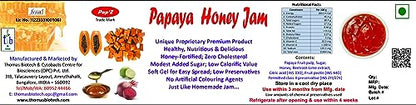 THOMAS BIOTECH Pap’Z Papaya Honey Jam/ Honey-fortified Papaya Bread Jam/ 250g Bottle/ Unique papaya product/ Low Calorific Value/ Low Added Sugar/ Low Preservatives/ Soft Gel for Easy Spread/ Healthy and Nutritious/ Sandwich/ Chapati Spread, etc.