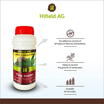 Hifield Teg Super – 500 ML Emamectin Benzoate 1.9% EC Potent Insecticide | Worms and Caterpillar control insecticide