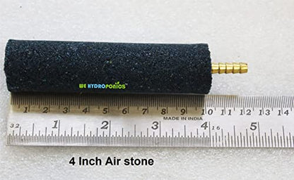 WE Hydroponics Cylinder Air Stone with Brass Nozzle for Hydroponics, Aquaponics, Biofloc Fish Farming Tank Pond Aeration Aquarium Increase Oxygen Healthy Environment (4inch, 5)