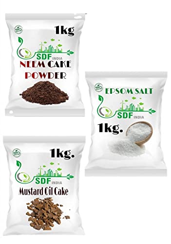 SDF INDIA COMBO PACK 3( 1KG NEEM CAKE POWDER/ 1KG EPSOM SALT/ 1KG MUSTARD OIL CAKE)