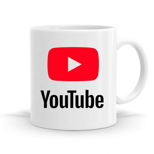 R Creation YouTube Printed Mug |YouTube Printed Cup |YouTube Printed Coffee Mug |YouTube Coffee Cup Ceramic Coffee Mug -White 325ml