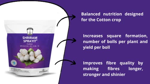 Shriram Sprayit Cotton (1Kg*2) & Protobuz Liquid (1L*2) Pack of 4 Combo Biofertilizer Energizes Plants For Effective Reproduction | Biofertilizer for Vegetables & plants | Foliar Spray