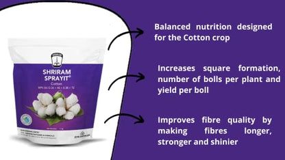 Shriram Sprayit Cotton (1Kg*2) & Protobuz Liquid (1L*2) Pack of 4 Combo Biofertilizer Energizes Plants For Effective Reproduction | Biofertilizer for Vegetables & plants | Foliar Spray