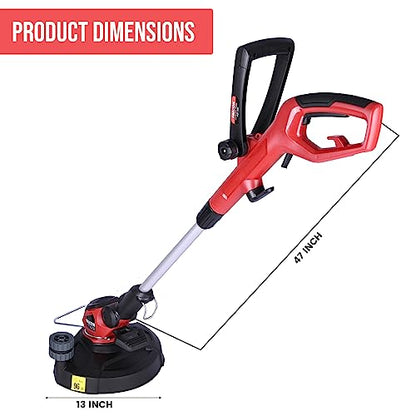 FALCON FEGT-1390 Electric Grass Trimmer 600W Weed Remover Machine Heavy Duty Lightweight Brush Cutter Tool for Garden and Yard