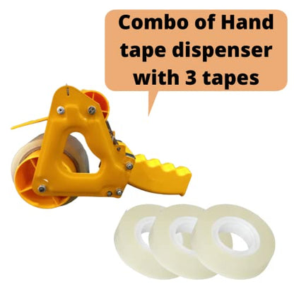 SMART PACK Hand Tape Dispenser 3 INCH with 3 BOPP cello tape (3inch) (COMBO)