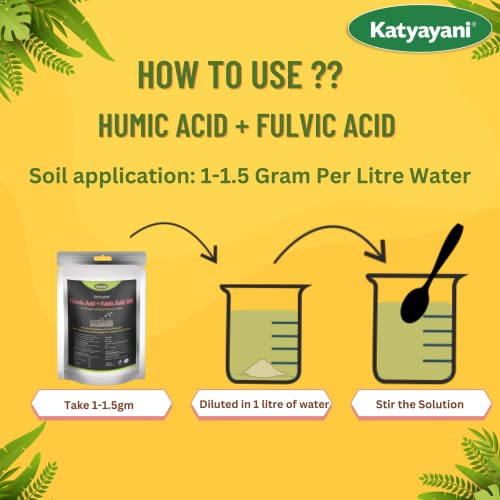 Katyayani Activated Humic Acid + Fulvic Acid 98% Super Fertilizer for All Plants Flower Vegetable Fruit 100% Organic for Home Garden Nursery & Agriculture Use Growth Stimulator (800 Gram (Set of 1))