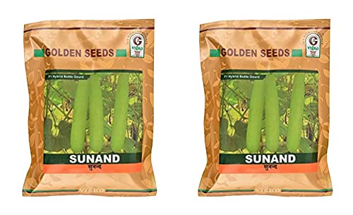 Advanta गोल्डन सीड सुनंद हाईब्रिड F1 शॉर्ट बॉटल लौकी के बीज 20gm (10gm x 2 का पैक) - लौकी