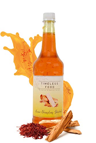Timeless Food : Chandan Kesar Sharbat, Sandalwood Saffron Syrup [Containing Natural Sandalwood & Kesar, 750 ML]