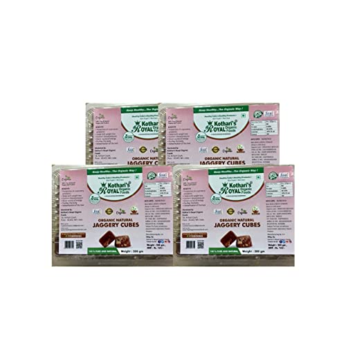 Kothari's Royal Organic Jaggery Cubes 2000gm pack of 4