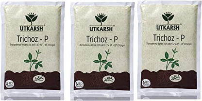 Utkarsh Trichoz-P (Trichoderma Viride 1.5% W.P.: 2 x 10^6-10^8 CFU/gm) Bio Fungicide (900gm of Each, Pack of 3)