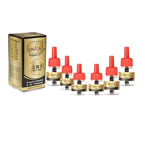 Unica with Herbal Actives हर्बल मच्छर विकर्षक शुद्ध हर्बल Actives के साथ नीम, लेमनग्रास, तुलसी, नीलगिरी (6 का पैक)