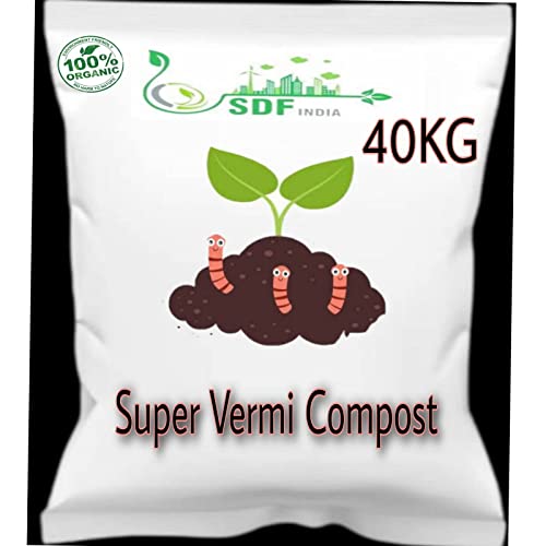 SDF India Super Vermicompost for All Kinds of Plants Complete Food for The Soil, Enriched with, Organic (40KG)