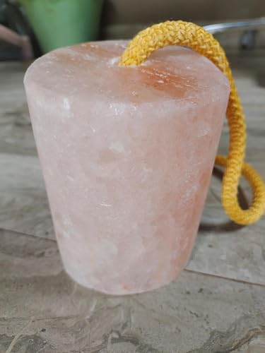 Josan Brothers Himalayan Salt Lick Natural Minerals Block on Rope 2 Kg - Great for Horses, Cattle, and Live Stock– Long Lasting – Pink Salt Lick Cylinder Shape (Pack of 1)