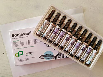 Sanjevani Bio Stimulant for Agricultural Yield Increases | Plant Growth Promoter | Made with Bio-Technology Boost (2.5 ml x10=25Ml)