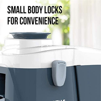 Havells Vitonica 500W Juicer Mixer Grinder with 3 Stainless Steel Jar, Large Size Pulp Container,Foldable Juicing Spout, 2 Yr Product Warranty & 5 Yr Motor warranty (White & Blue)