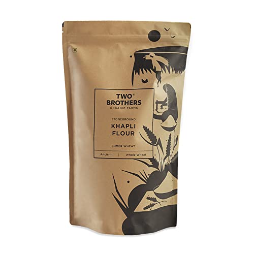 Two Brothers Organic Farms - Khapli Wheat Flour (2 kg) | High Dietary Fiber for Easy Digestion | Stoneground Emmer Atta