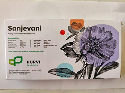 Sanjevani Bio Stimulant for Agricultural Yield Increases | Plant Growth Promoter | Made with Bio-Technology Boost (2.5 ml x10=25Ml)