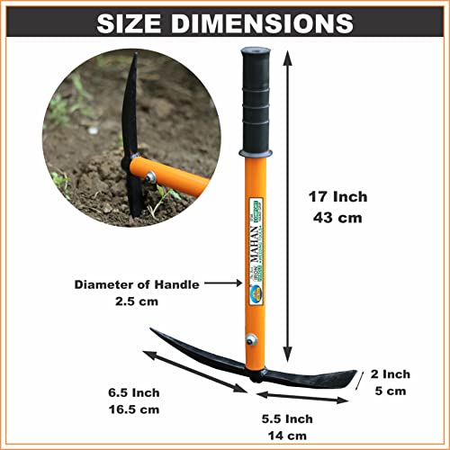 Mahan Double Garden Tiller Manual Heavy Duty Weeding Tool / Garden Tool with Handel | Sharp, Strong, Durable Steel Planter Accessories and Gifting Tools | | Free Ring Weeder