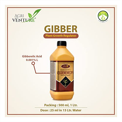 AGRIVENTURE Gibber - 2LTR (Gibberellic Acid 0.001% SL) PGR - Plant Growth Regulator, Best for All Crops (1LTR X 2)