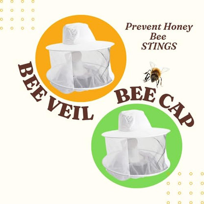 ANP BEE Honey Bee Veil for Beekeepers I Protect Face from Honey Bee Stings I Breathable & Comfortable Bee Veil I Made with Durable Material I Essential Beekeeping Tool I White (1)