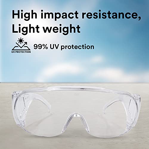 3M 1611 Safety Goggles Hard Coat Eyewear, Over The Spectalar Eye Protector, Anti Pollution Goggles For Multipurpose Use In Riding Motorcycle, Construction, Clear Transparent Goggles (Pack of 1)