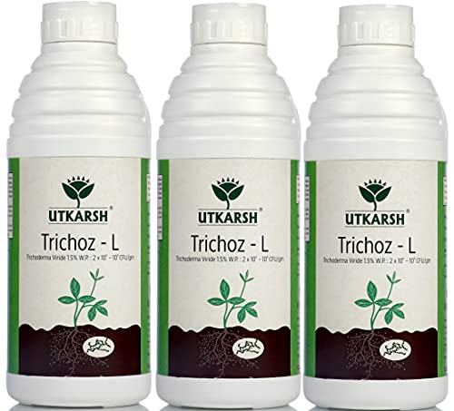 Utkarsh Trichoz-L (1 लीटर)(ट्राइकोडर्मा विराइड - 1 x 10^6 -10^8 cfu/ml) (3 का सेट) बायो फंगसाइड (3 का 1 लीटर सेट)