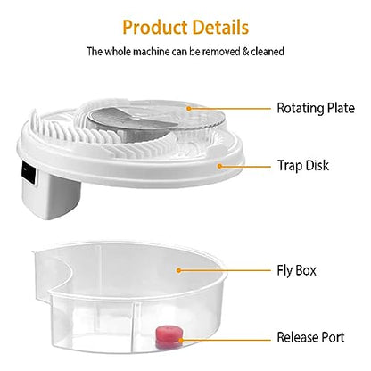 USB Powered Electric Fly Trap Automatic Fly Catcher Rotating Fly Killer Machine Pest Repellent Tool for Home Kitchen Restaurant