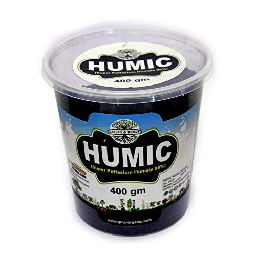 PLANTS & ROOTS HUMIC Flakes (Super Potassium Humate )/Complete Plant Nutrition/Organic Plant Food/Farming Pack/Humic Acid for Plants/Water Soluble Grade , 400 gm