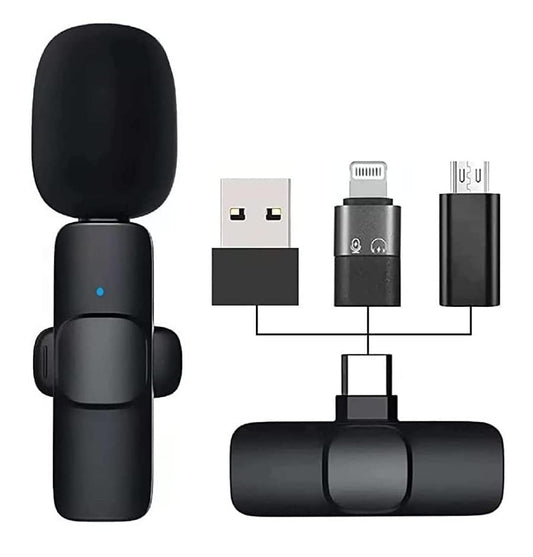TP-PLUS Dynamic Wireless Lavalier Plug & Play Microphone Lapel Mic System for YouTube Facebook Live Stream, Instagram Reels Video Recording Vlog for Type-C, Android & iPhone, Laptop, Desktop (TP-1)