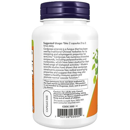 Now Foods Cordyceps 750 Mg Healthy Immune Support Capsules - 90 Veg Capsules