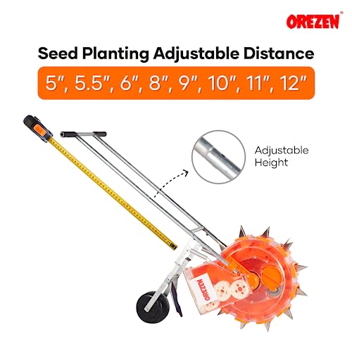 OREZEN Agricultural Manual Seeder | 12 Teeth Seeder | Hand Push Type Seed Machinery | Seed Drill | Seed Planting