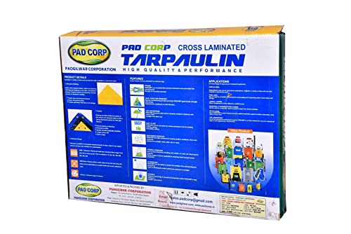 PAD Corp Cross Laminated Tarpaulin 250 GSM Heavy Duty Material, Weather Resistant, Multi Purpose Use (24 x 20 ft)