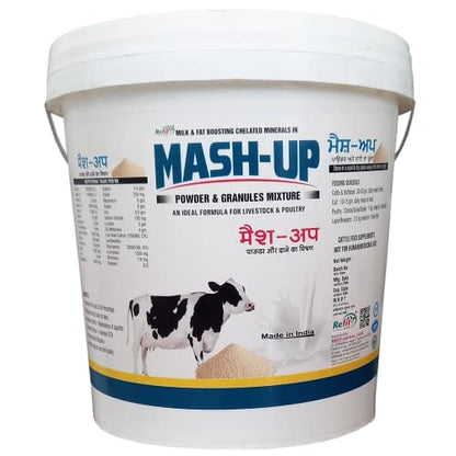 REFIT ANIMAL CARE Milk Booster Mineral Mixture Powder & Granules for Cattle & Poultry, 10 Kg, Mash Up