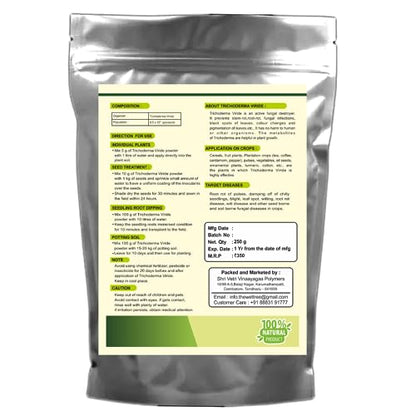 THE WET TREE Trichoderma Viride Powder | Bio Fungicide for Home Garden Plants | Controls Root Rot, Stem Rot, Bacterial & Fungal Diseases 250GM