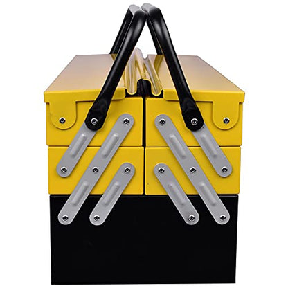 Plantex High Grade Metal Tool Box for Tools/Tool Kit Box for Home and Garage/Tool Box Without Tools-5 Compartment(Yellow & Black)