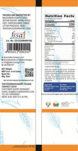 Dr. RBL's Black Wheat Flour | 100% Natural Kala Gehu Atta | Organic Black Wheat flour | Good for Digestive Health | Pack of Two (1Kg X 2)