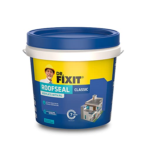डॉ. FIXIT रूफसील क्लासिक, 4 लिटर, घरांसाठी वॉटरप्रूफिंग सोल्यूशन, टेरेस, छप्पर