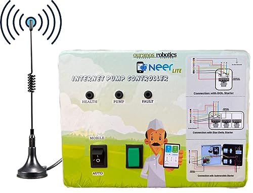 NEER Lite इंटरनेट पंप कंट्रोलर, मोबाइल/GSM/IOT/इंटरनेट स्टार्टर कंट्रोलर, कृषीवर्स मोबाइल ॲप वापरून कधीही, कुठूनही तुमचा पंप नियंत्रित करा