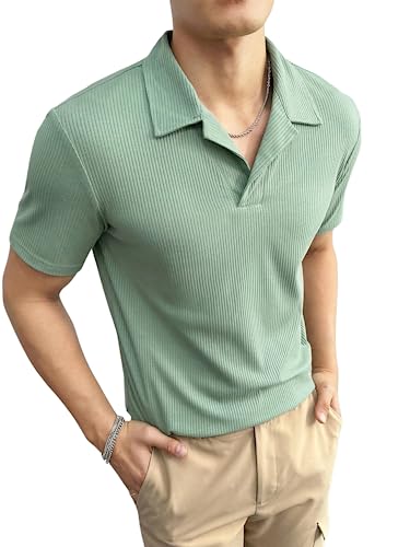 Lymio Men T-Shirt || T-Shirt for Men || Plain T Shirt || T-Shirt (Rib) (M, Pista)