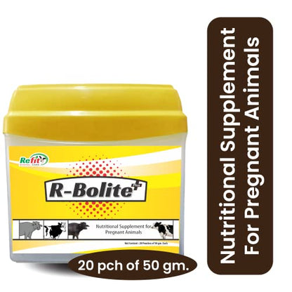REFIT ANIMAL CARE Nutritional Supplement for Pregnant Cow, Cattle & Buffalo, 20 Pouches Set, R-Bolite+