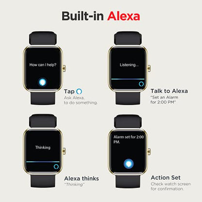 boAt Xtend Smart Watch with Alexa Built-in, 1.69” HD Display, Multiple Watch Faces, Stress Monitor, Heart & SpO2 Monitoring, 14 Sports Modes, Sleep Monitor, 5 ATM & 7 Days Battery(Pitch Black)