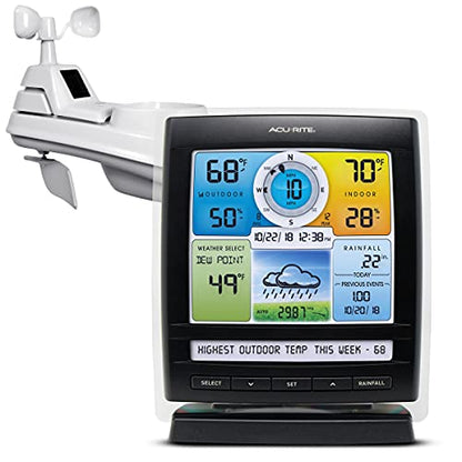 AcuRite 01512 Wireless Weather Station with 5-in-1 Weather Sensor: Temperature and Humidity Gauge, Rainfall, Wind Speed and Wind Direction