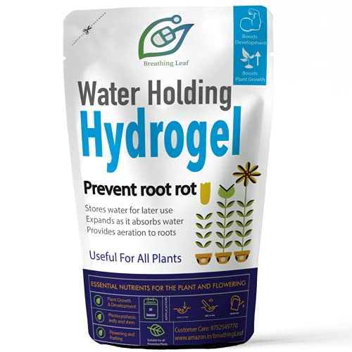 breathingLeaf Hydrogel for Holding Water | Go to Vacations Without Worry of Drying Roots | Prevents Root Rot and Provides Aeration (400 gm)