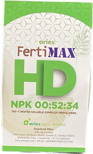 Aries Ferti Max HD NPK 0.52.34 100% Water Soluble Complex Fertilizers 200 grams(Loose)