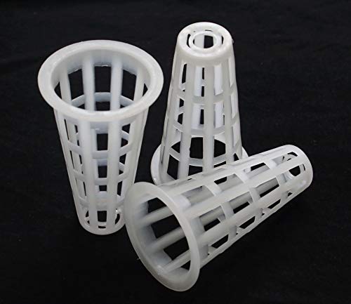 WE Hydroponics 2x4 inch Netpots - Set of 45, 2 inch top Diameter netpots with 4 inch Height, for NFT, Hydroponics, Aquaponic, Dutch Bucket, DWC, Kratky System and Nursery, Color : White